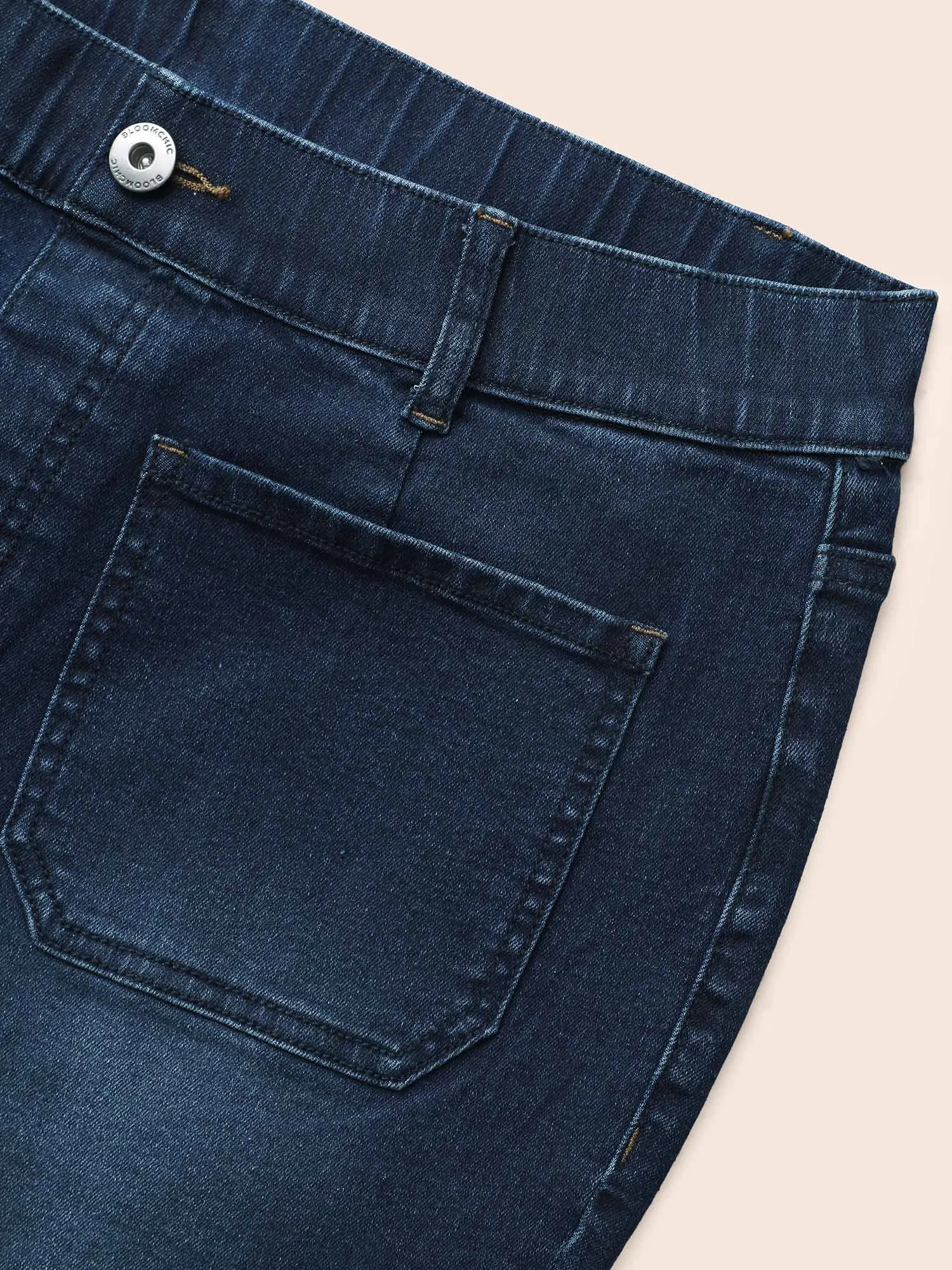 Dark Wash Patch Pocket Bootcut Jeans sold by Bloomchic product image thumbnail 5