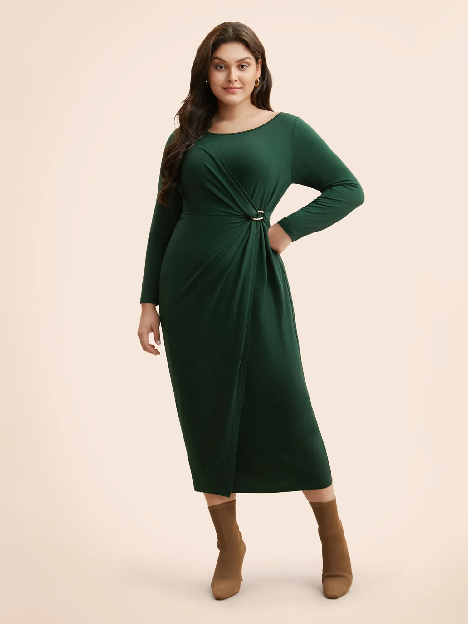 Supersoft Essentials Metal Detail Twist Front Dress sold by Bloomchic product image thumbnail 2