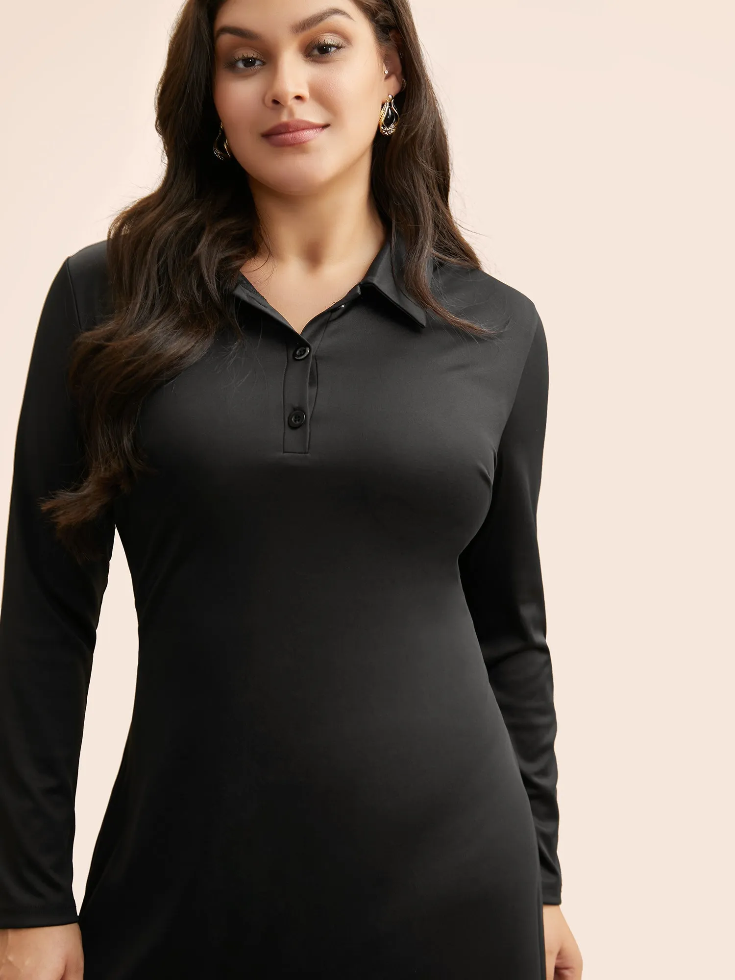 Shirt Collar Button Up Midi Dress sold by Bloomchic product image thumbnail 4