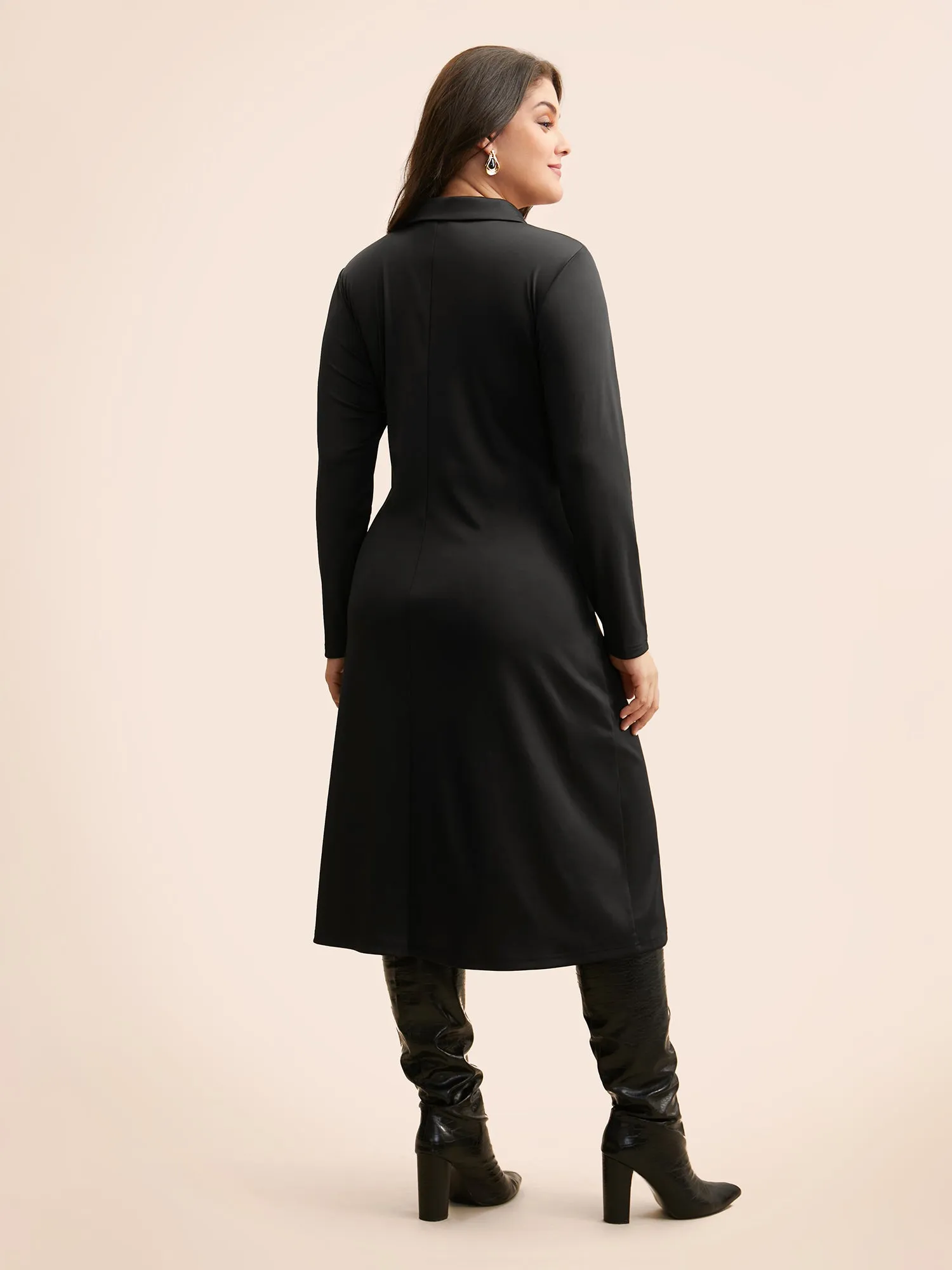 Shirt Collar Button Up Midi Dress sold by Bloomchic product image thumbnail 3