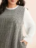 Tweed Patchwork Ruffle Trim Dress sold by Bloomchic