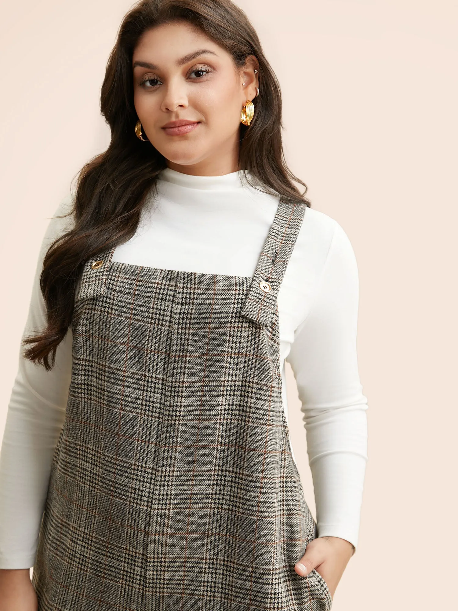 Plaid Adjustable Straps Pocket Jumpsuit sold by Bloomchic product image thumbnail 2