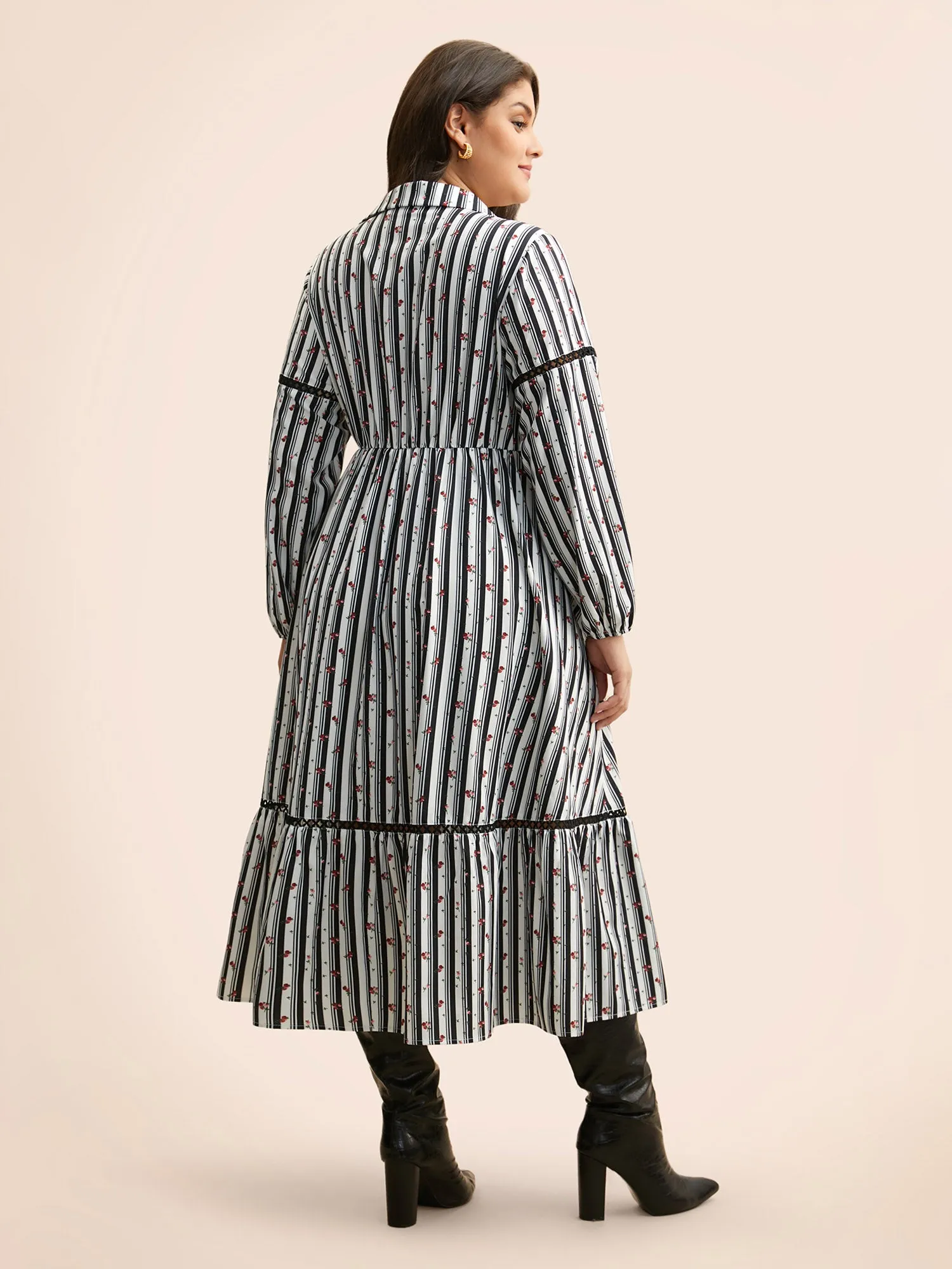 Striped Ditsy Floral Woven Ribbon Dress sold by Bloomchic product image thumbnail 4