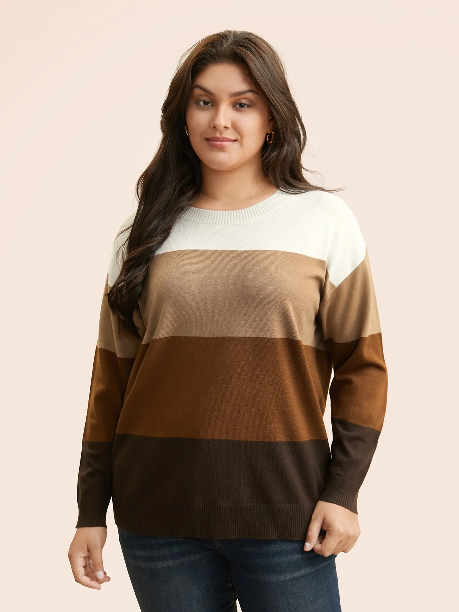 Supersoft Essentials Colorblock Contrast Drop Shoulder Pullover sold by Bloomchic product image thumbnail 3