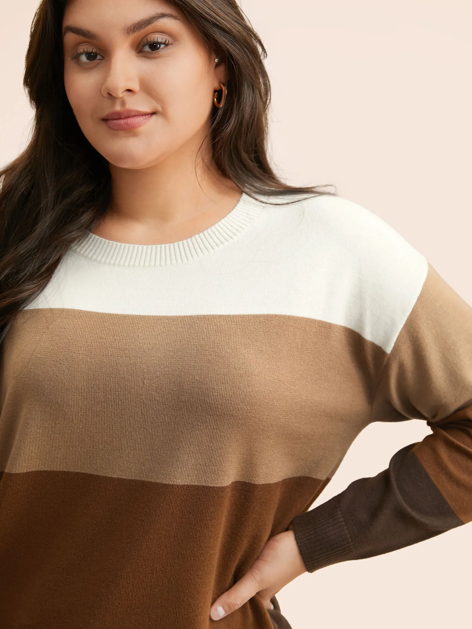Supersoft Essentials Colorblock Contrast Drop Shoulder Pullover sold by Bloomchic product image thumbnail 4