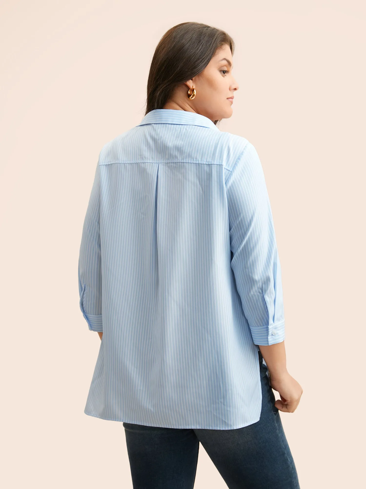 Floral Embroidered Striped Patched Pocket Blouse sold by Bloomchic product image thumbnail 3