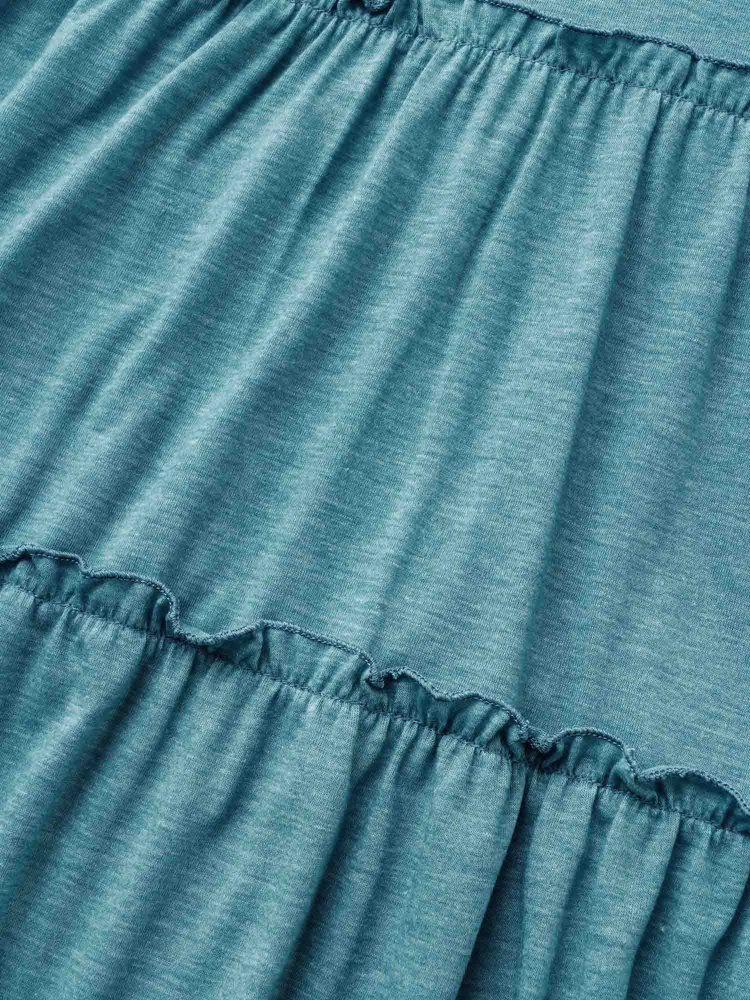 Solid Frill Trim Ruffle Layered Hem T-shirt sold by Bloomchic product image thumbnail 5
