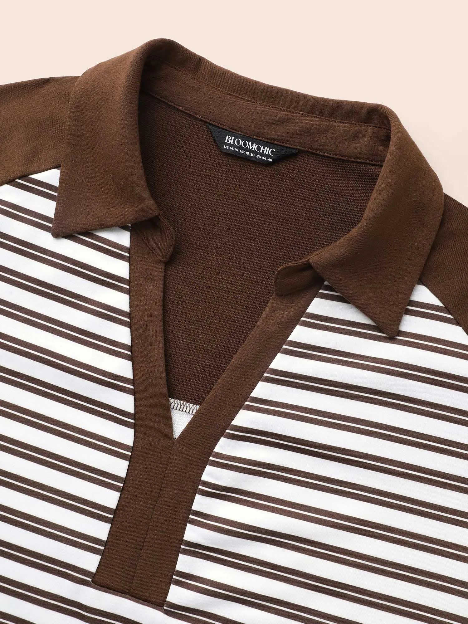 Striped Patchwork Arc Hem Sweatshirt sold by Bloomchic product image thumbnail 5