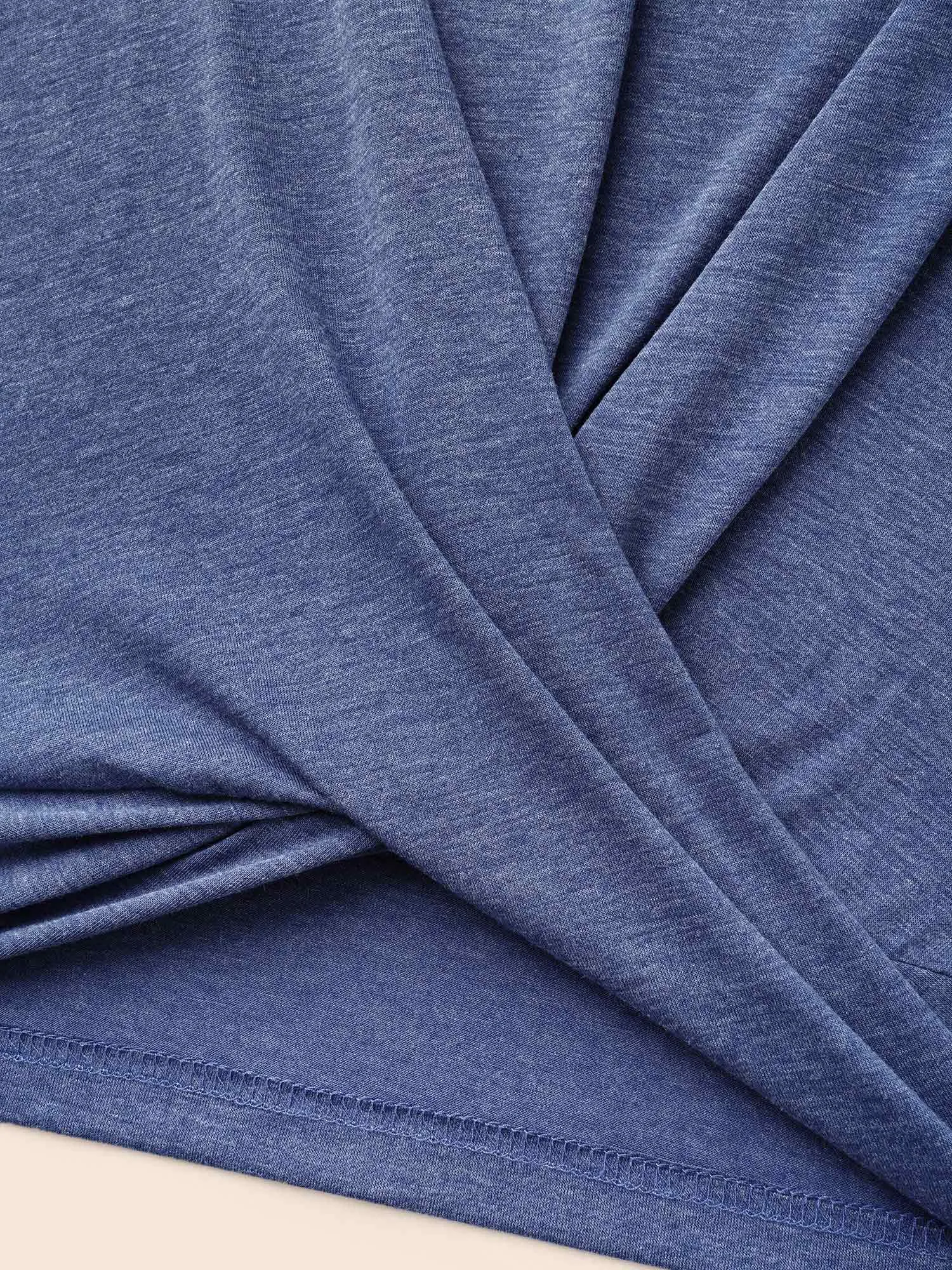 Solid Crew Neck Twist Front T-shirt sold by Bloomchic product image thumbnail 5