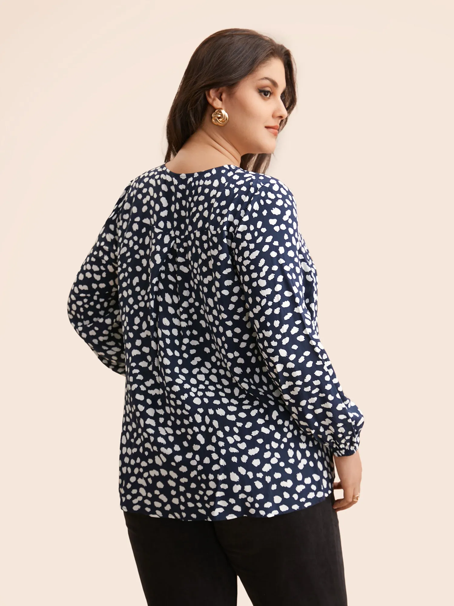 Leopard Print Ruffles Lantern Sleeve Blouse sold by Bloomchic product image thumbnail 5