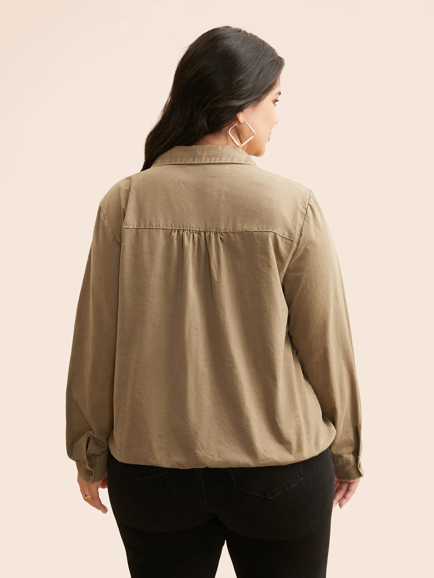 Vintage Patched Pocket Drawstring Shirt sold by Bloomchic product image thumbnail 5