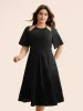 Plain Shirred Cut Out Pleated Dress sold by Bloomchic