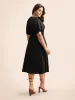 Plain Shirred Cut Out Pleated Dress sold by Bloomchic