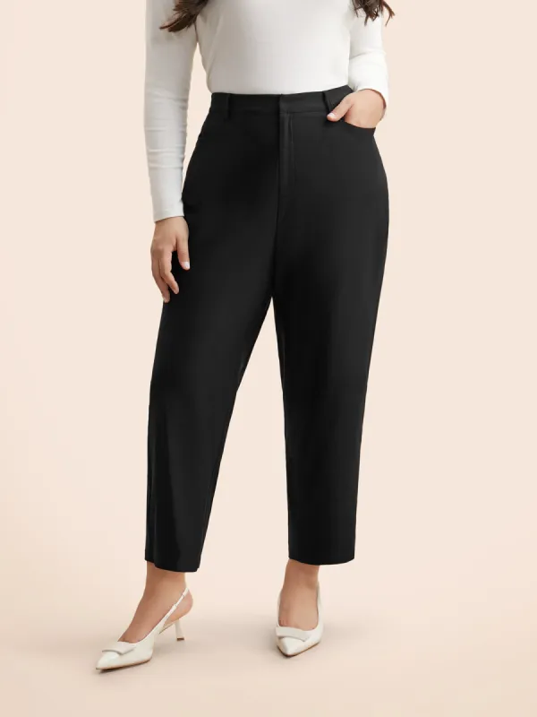 Stretchy Woven Mid Rise Straight Leg Pants sold by Bloomchic
