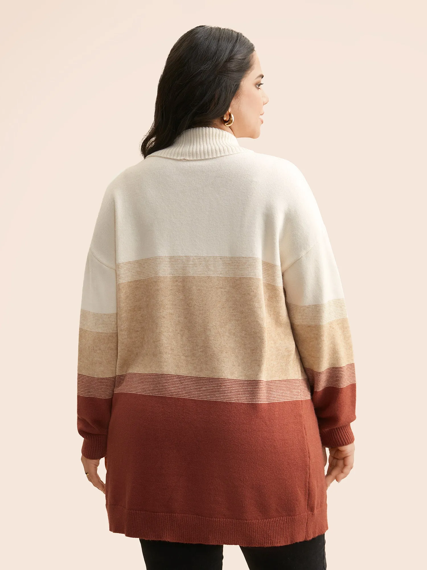 Ombre Contrast Drop Shoulder Cardigan sold by Bloomchic product image thumbnail 2