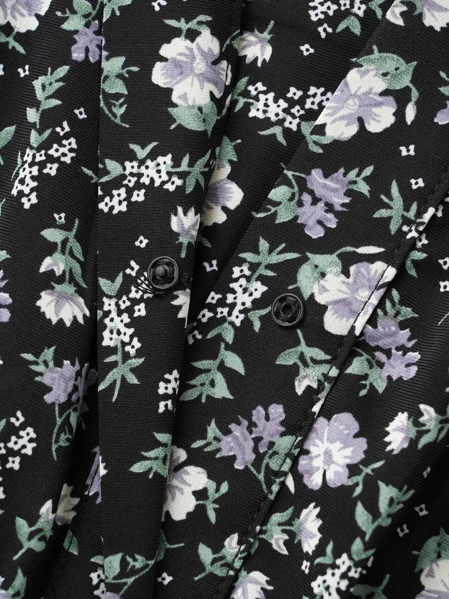 Shirt Collar Ditsy Floral Shirred Dress sold by Bloomchic product image thumbnail 5