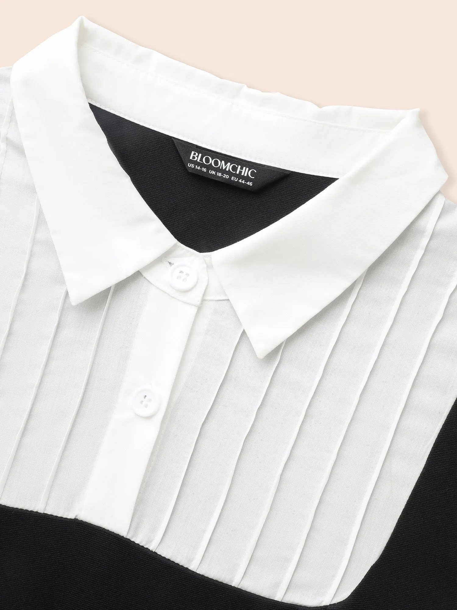 Contrast Patchwork Tucked Seam Sleeveless Dress sold by Bloomchic product image thumbnail 5