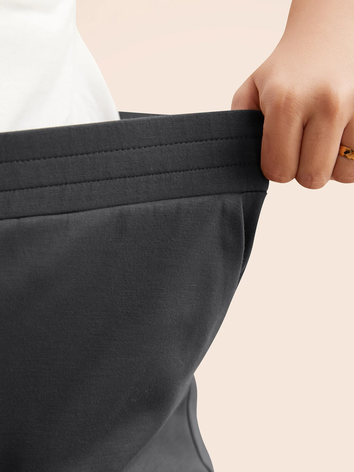 Solid Elastic Waist Carrot Pants sold by Bloomchic product image thumbnail 3