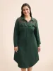 Solid Cut Out Ruffle Trim Arc Hem Dress sold by Bloomchic