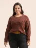 Crochet Floral Drop Shoulder Sleeve Pullover sold by Bloomchic