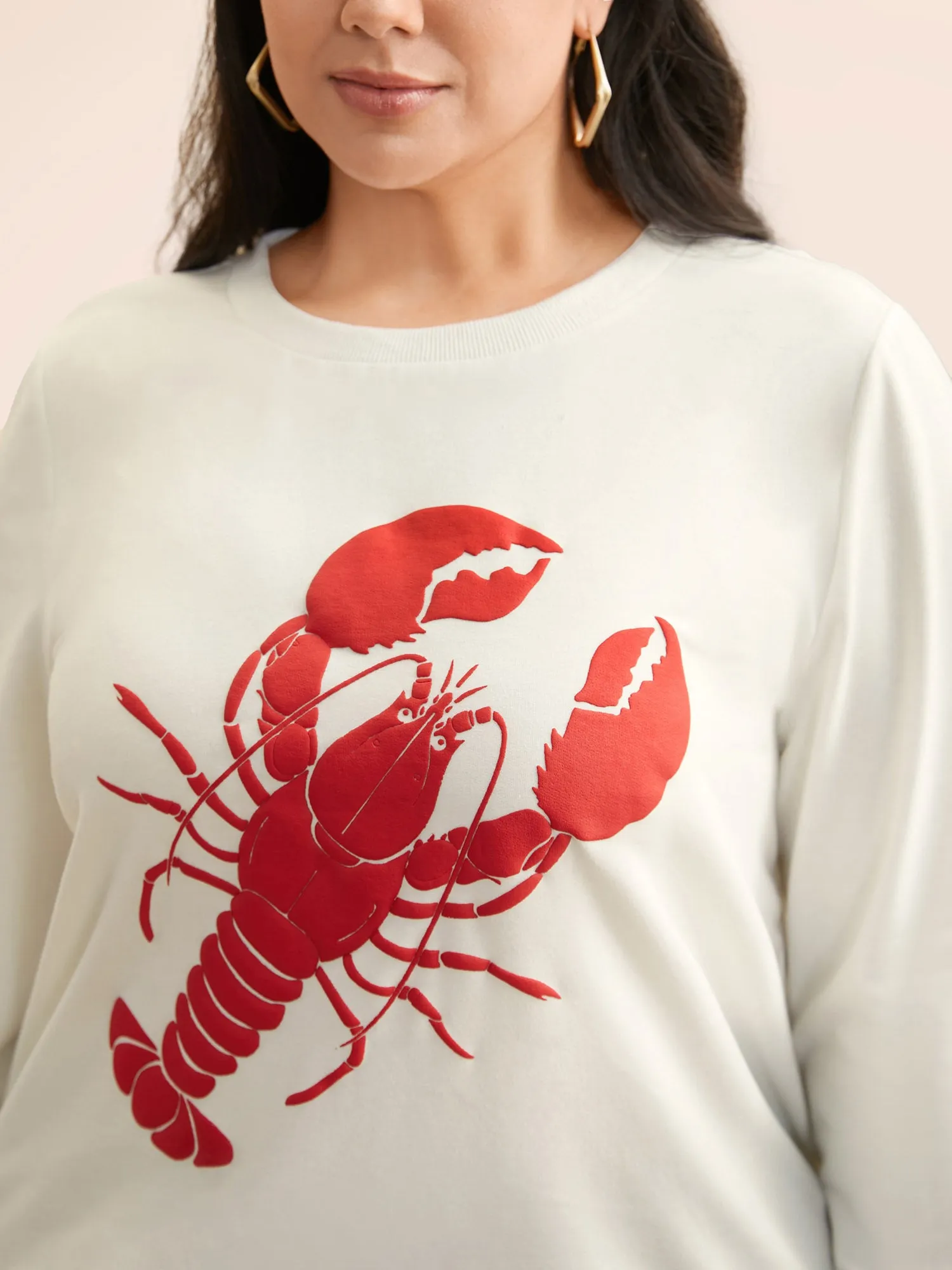 Lobster Pattern Round Neck Sweatshirt sold by Bloomchic product image thumbnail 2