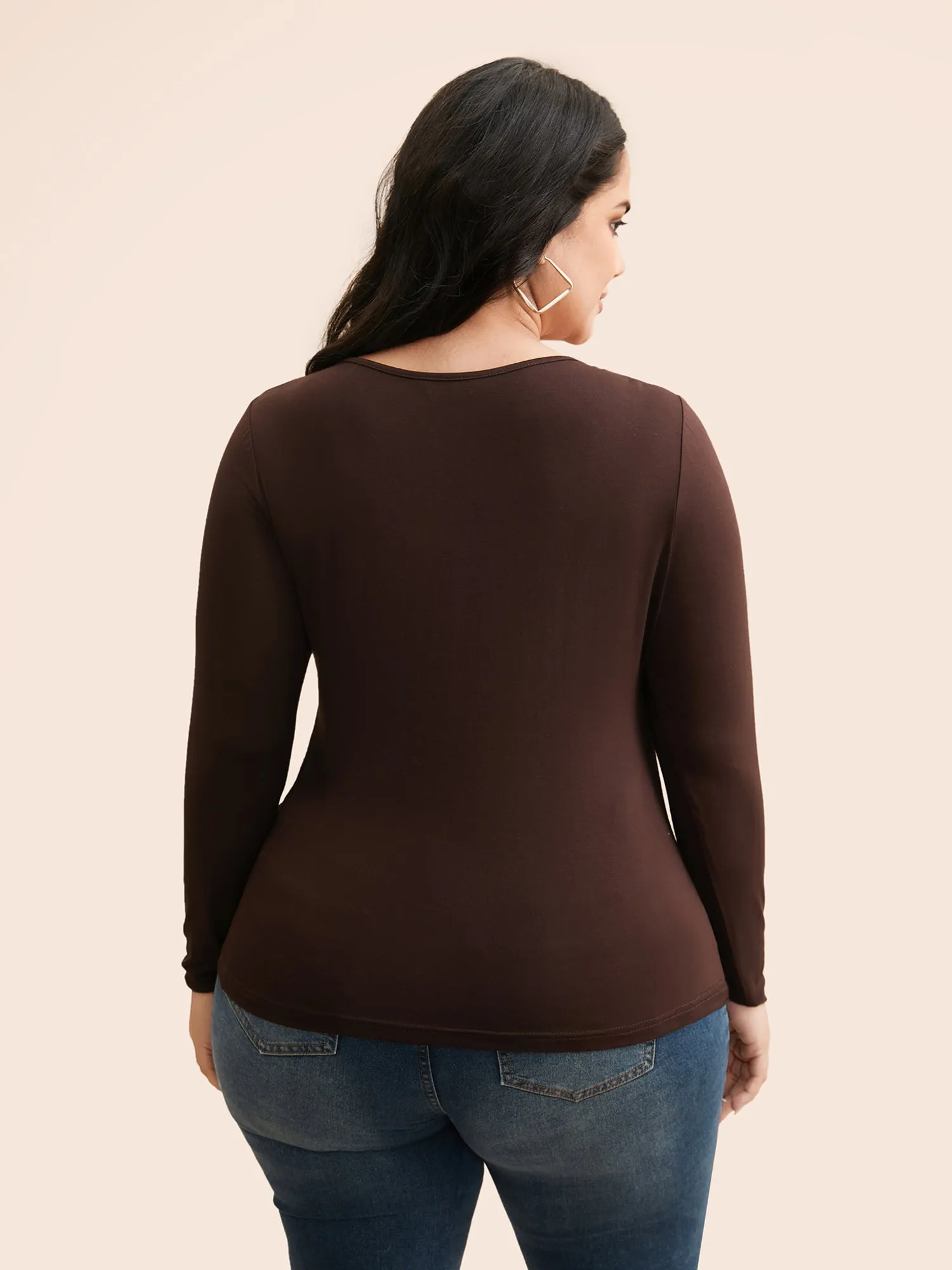 Plain Overlap Collar Pleated T-shirt sold by Bloomchic product image thumbnail 2