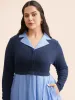 2-In-1 Contrast Patchwork Pleated Dress sold by Bloomchic