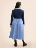 2-In-1 Contrast Patchwork Pleated Dress sold by Bloomchic