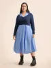 2-In-1 Contrast Patchwork Pleated Dress sold by Bloomchic