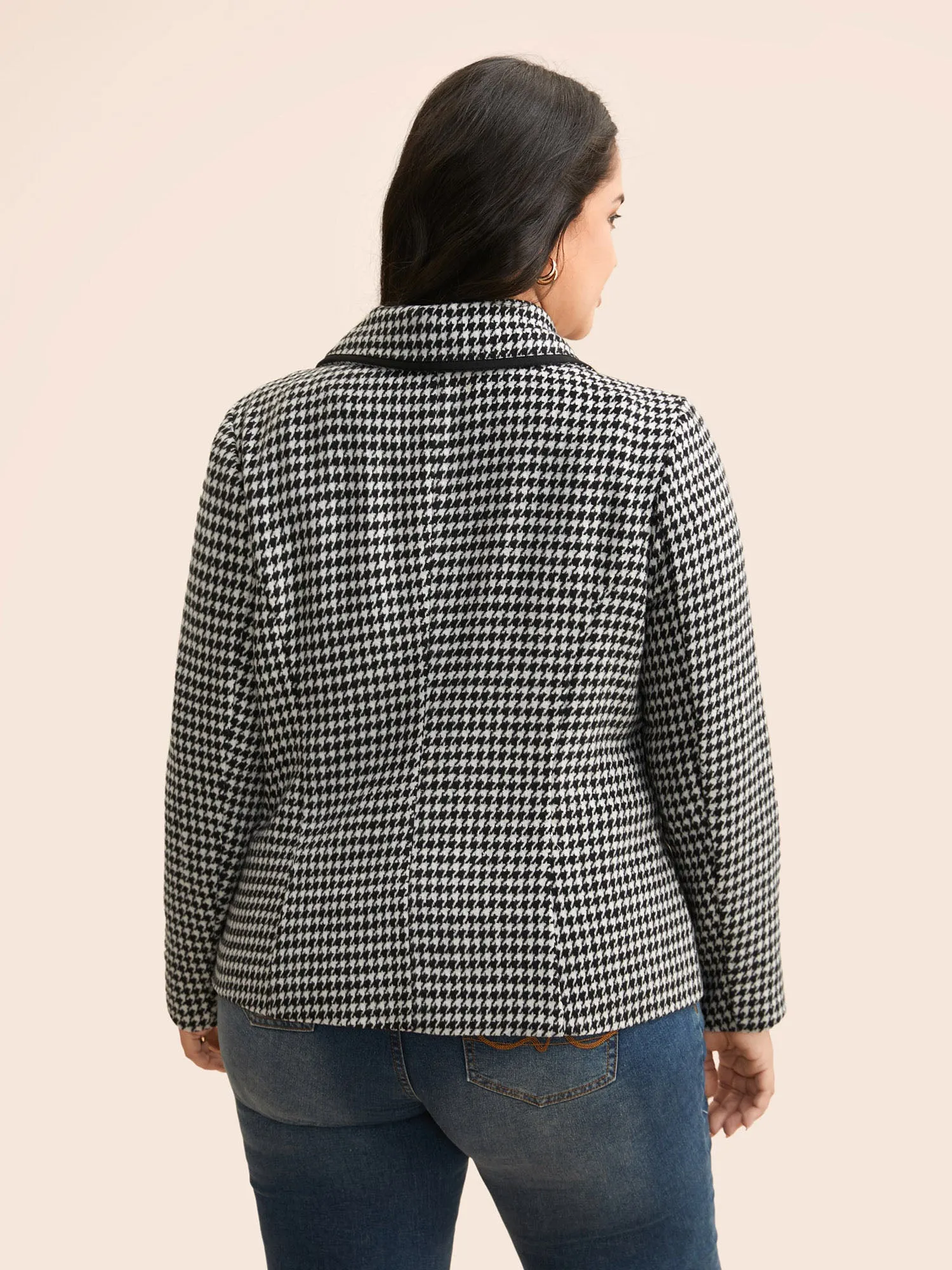 Houndstooth Tie Knot Woven Ribbon Jacket sold by Bloomchic product image thumbnail 5