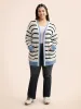Supersoft Essentials Kimono Collar Contrast Striped Cardigan sold by Bloomchic