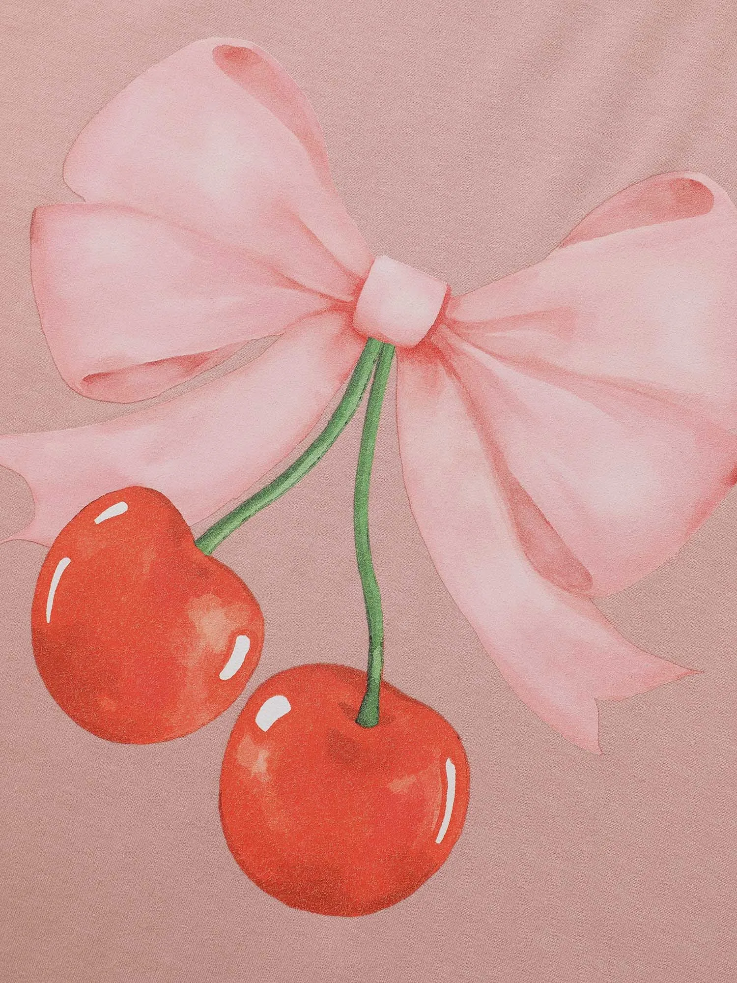 Crew Neck Bowknot Cherry Print Sweatshirt sold by Bloomchic product image thumbnail 5