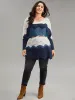 Contrast Cut Out Batwing Sleeve Pullover sold by Bloomchic