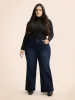 Dark Wash Seam Detail Wide Leg Jeans sold by Bloomchic