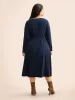 Plain Keyhole Pleated Shirred Dress sold by Bloomchic