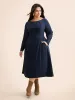 Plain Keyhole Pleated Shirred Dress sold by Bloomchic