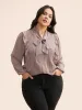 Ribbon Tied Collar Ruffles Lantern Sleeve Blouse sold by Bloomchic