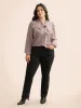 Ribbon Tied Collar Ruffles Lantern Sleeve Blouse sold by Bloomchic