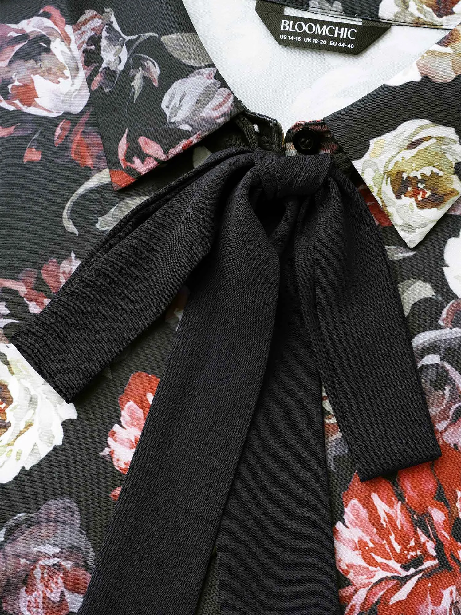 Floral Patchwork Shirred Tie Knot Dress sold by Bloomchic product image thumbnail 5
