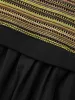 Striped Patchwork Texture Lantern Sleeve Dress sold by Bloomchic