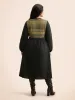 Striped Patchwork Texture Lantern Sleeve Dress sold by Bloomchic