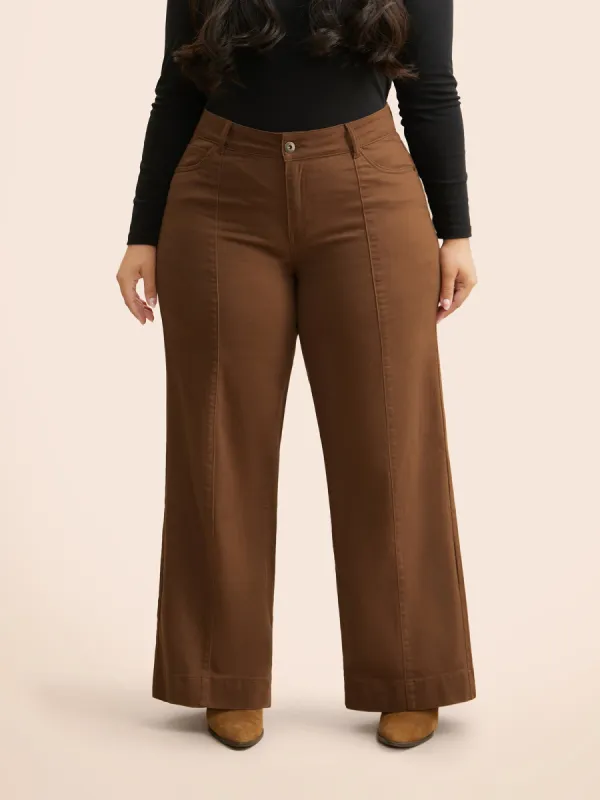 Color Wash Seam Detail Wide Leg Jeans sold by Bloomchic
