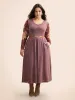 Floral Print Patchwork Elastic Waist Dress sold by Bloomchic