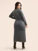Solid Ruched Split Hem Dress sold by Bloomchic