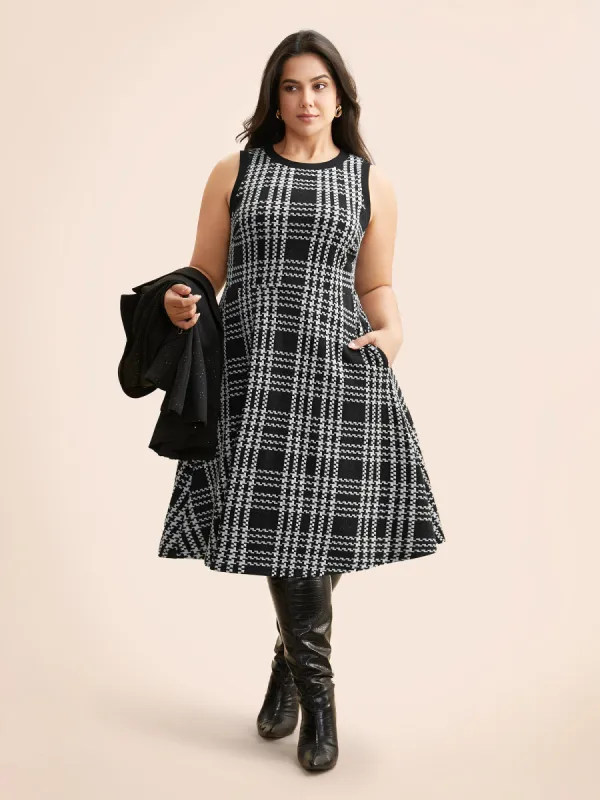 Plaid Round Neck Tank Dress sold by Bloomchic