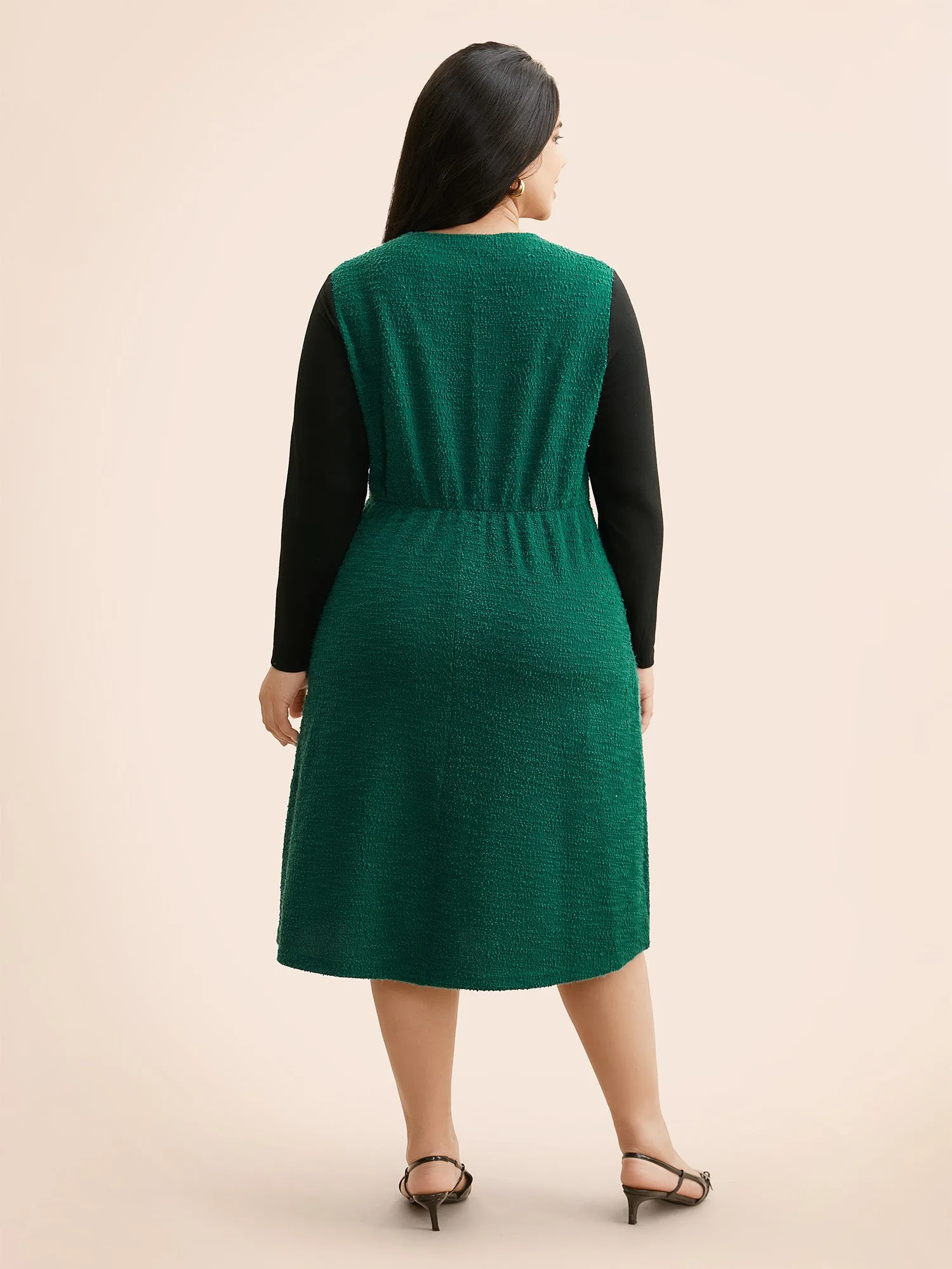 Textured Patchwork Flap Detail Dress sold by Bloomchic product image thumbnail 4