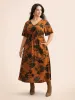 Silhouette Floral Print Ruffle Sleeve Dress sold by Bloomchic
