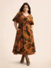 Silhouette Floral Print Ruffle Sleeve Dress sold by Bloomchic