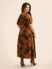 Silhouette Floral Print Ruffle Sleeve Dress sold by Bloomchic