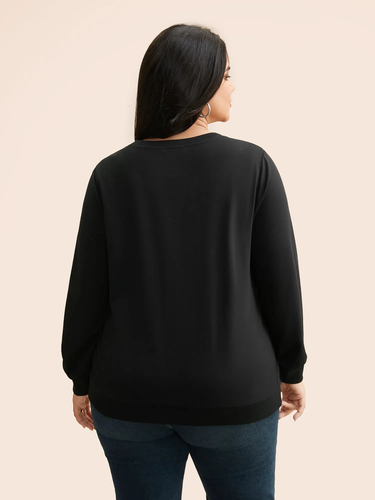 Broderie Anglaise Round Neck Sweatshirt sold by Bloomchic product image thumbnail 2